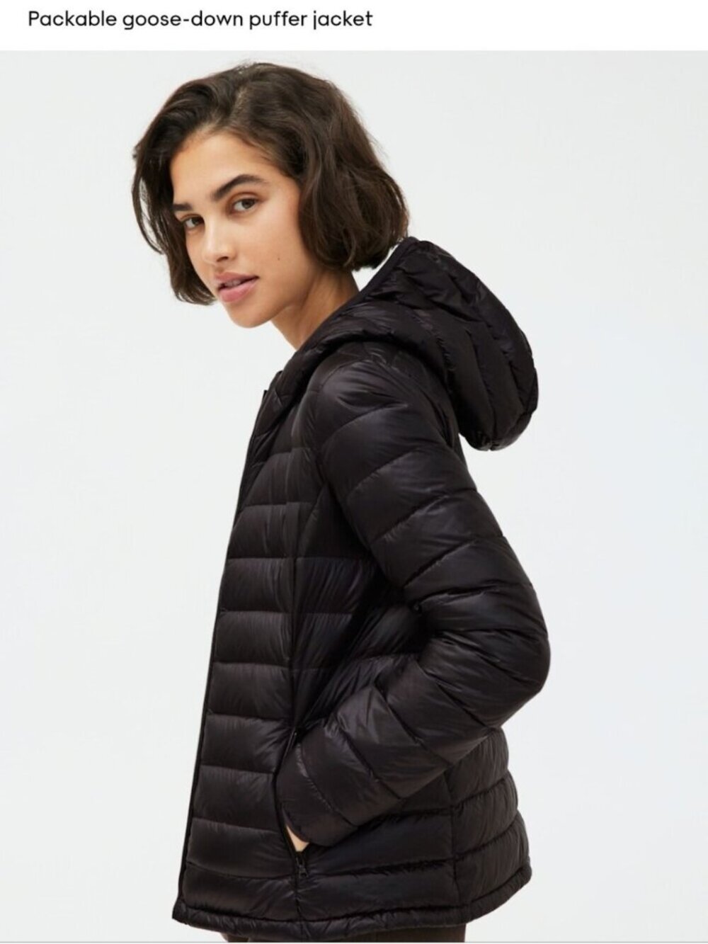 Aritzia TNA Botanie Super Puffer Packable Black